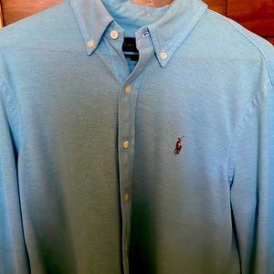 Ralph Lauren long sleeve knit oxford shirt.
